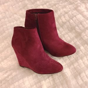 Women's Wedge Booties - Suede